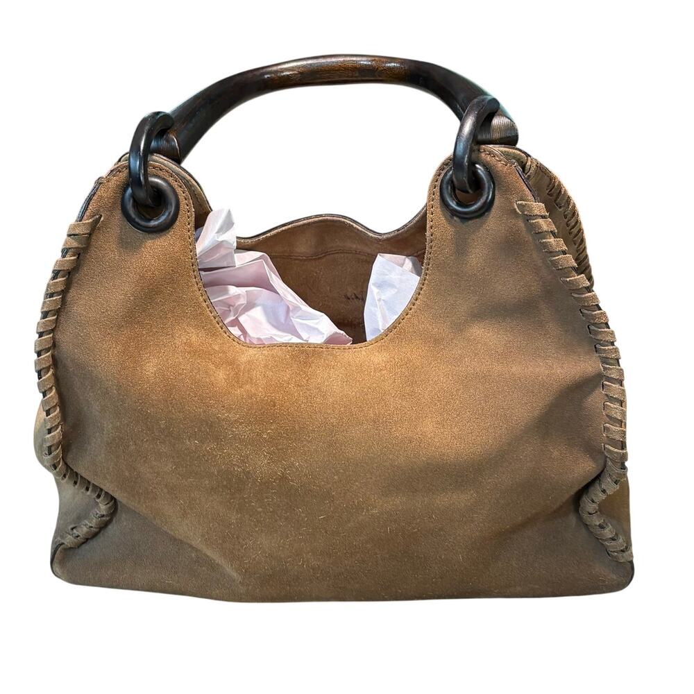 Tom Ford for Gucci Whipstitch Brown Suede 2002 Hobo Bag Luxury Authentic Purse - Picture 2 of 16